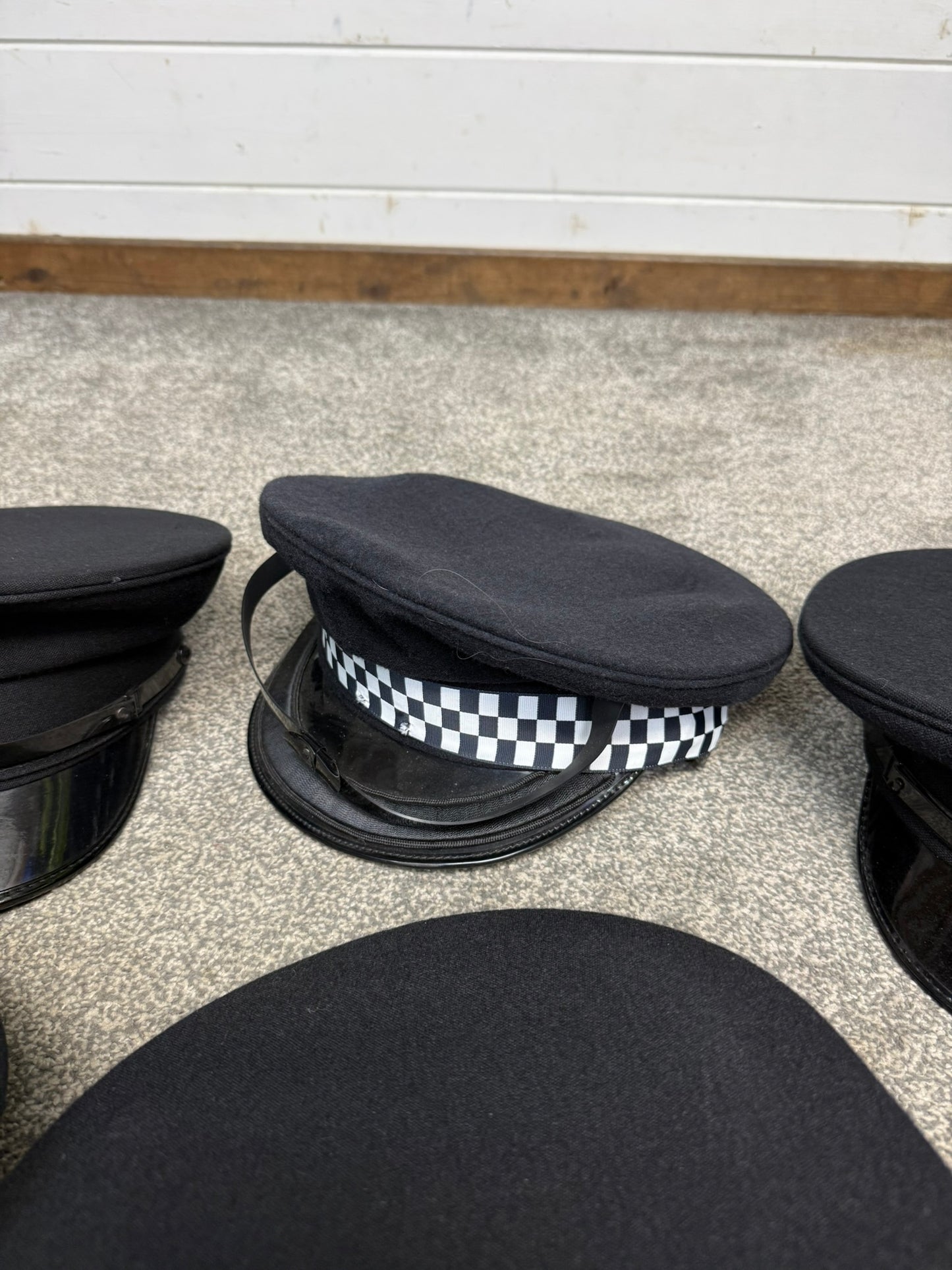 Ex Police Peak Cap Hat Job Lot x8 Theatre Headwear Uniform Film Prop Lot