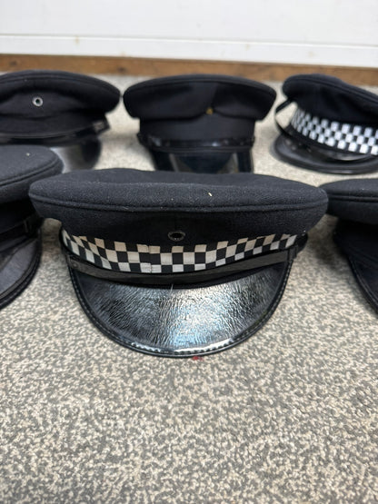 Ex Police Peak Cap Hat Job Lot x8 Theatre Headwear Uniform Film Prop Lot