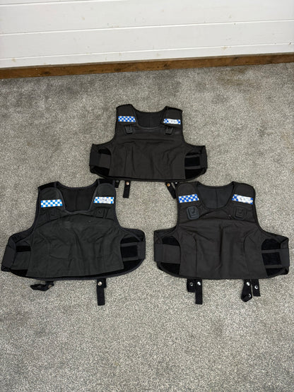 3x Ex Police Mehler Body Armour COVERS Female Black Vest L-XL Security Film Uniform