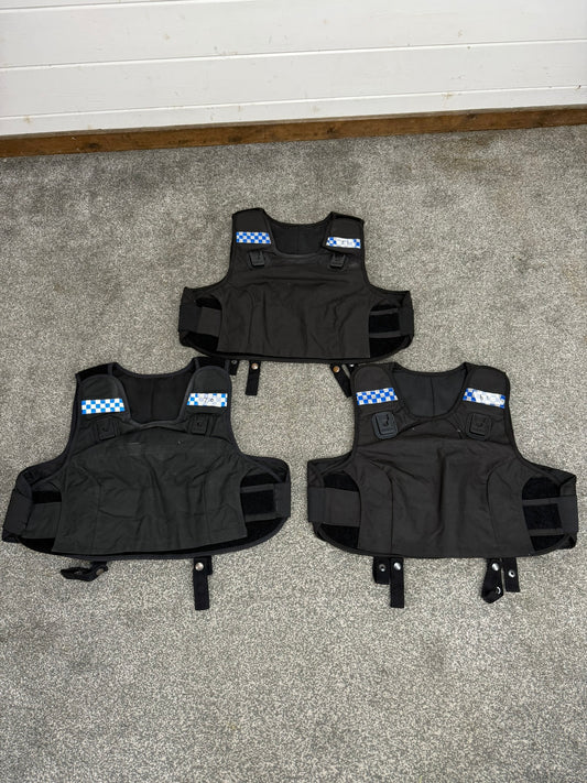 3x Ex Police Mehler Body Armour COVERS Female Black Vest L-XL Security Film Uniform