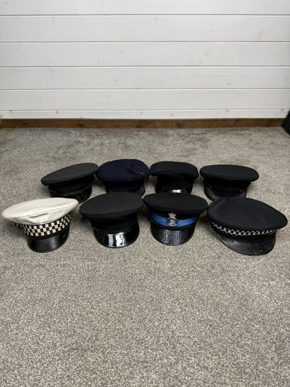 Ex Police Peak Cap Hat Job Lot x8 Theatre Headwear Uniform Film Prop Lot