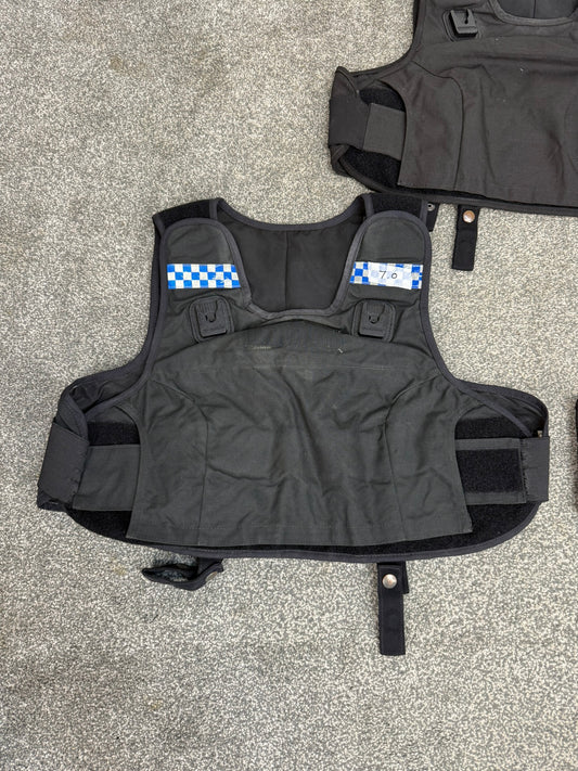 3x Ex Police Mehler Body Armour COVERS Female Black Vest L-XL Security Film Uniform