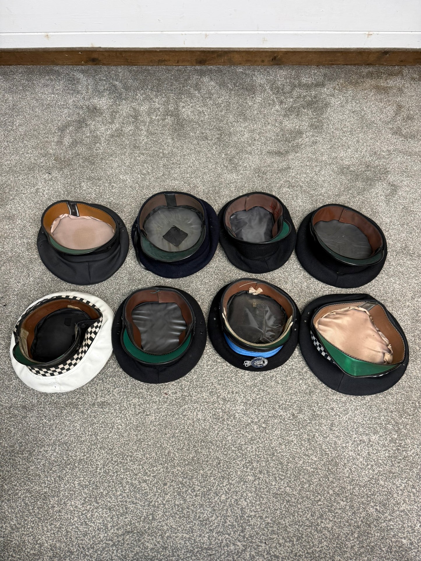Ex Police Peak Cap Hat Job Lot x8 Theatre Headwear Uniform Film Prop Lot