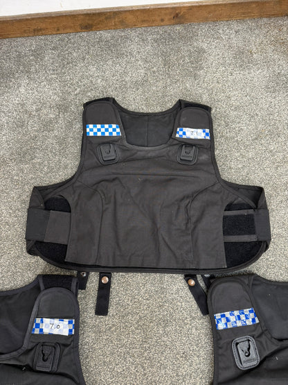 3x Ex Police Mehler Body Armour COVERS Female Black Vest L-XL Security Film Uniform