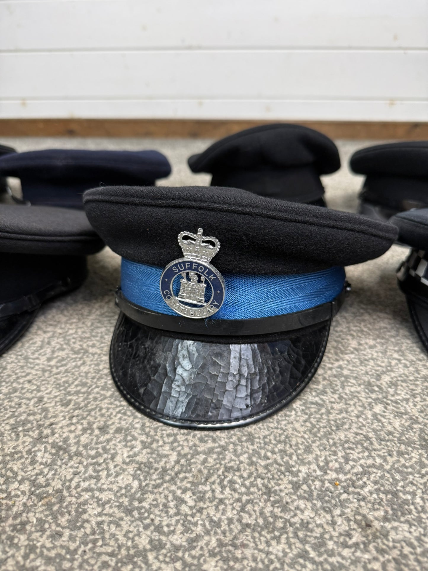 Ex Police Peak Cap Hat Job Lot x8 Theatre Headwear Uniform Film Prop Lot