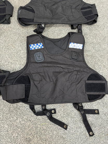 5x Ex Police Mehler Body Armour COVERS Female Black Vest Med-Lrg Security Film Uniform
