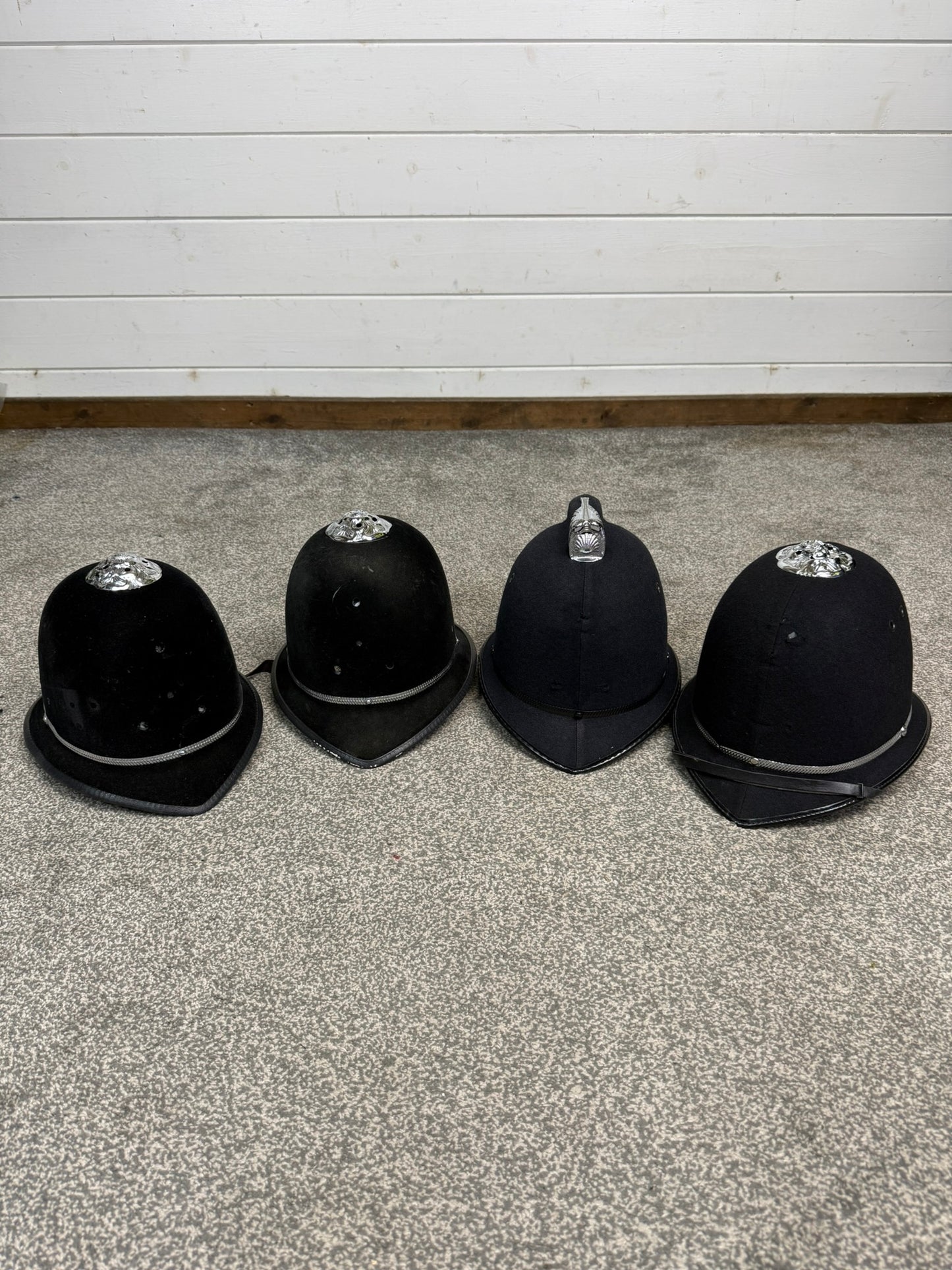 Ex Police Bobby Helmet Custodian Helmet Job Lot x4 Film Display Theatre