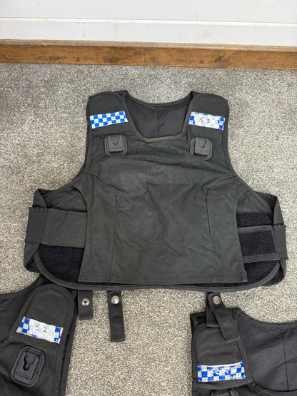 5x Ex Police Mehler Body Armour COVERS Female Black Vest Med-Lrg Security Film Uniform