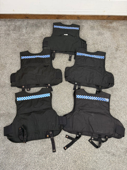 5x Ex Police Mehler Body Armour COVERS Female Black Vest Med-Lrg Security Film Uniform