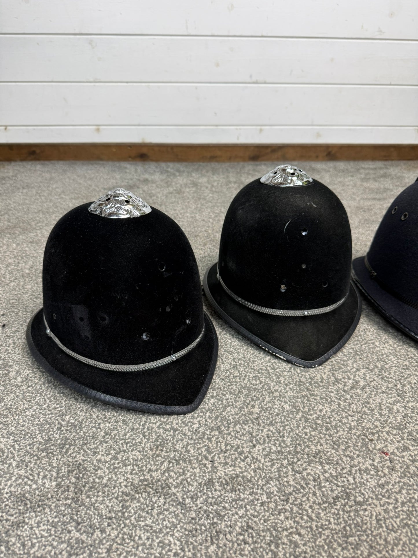Ex Police Bobby Helmet Custodian Helmet Job Lot x4 Film Display Theatre