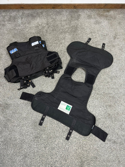 5x Ex Police Mehler Body Armour COVERS Female Black Vest Med-Lrg Security Film Uniform