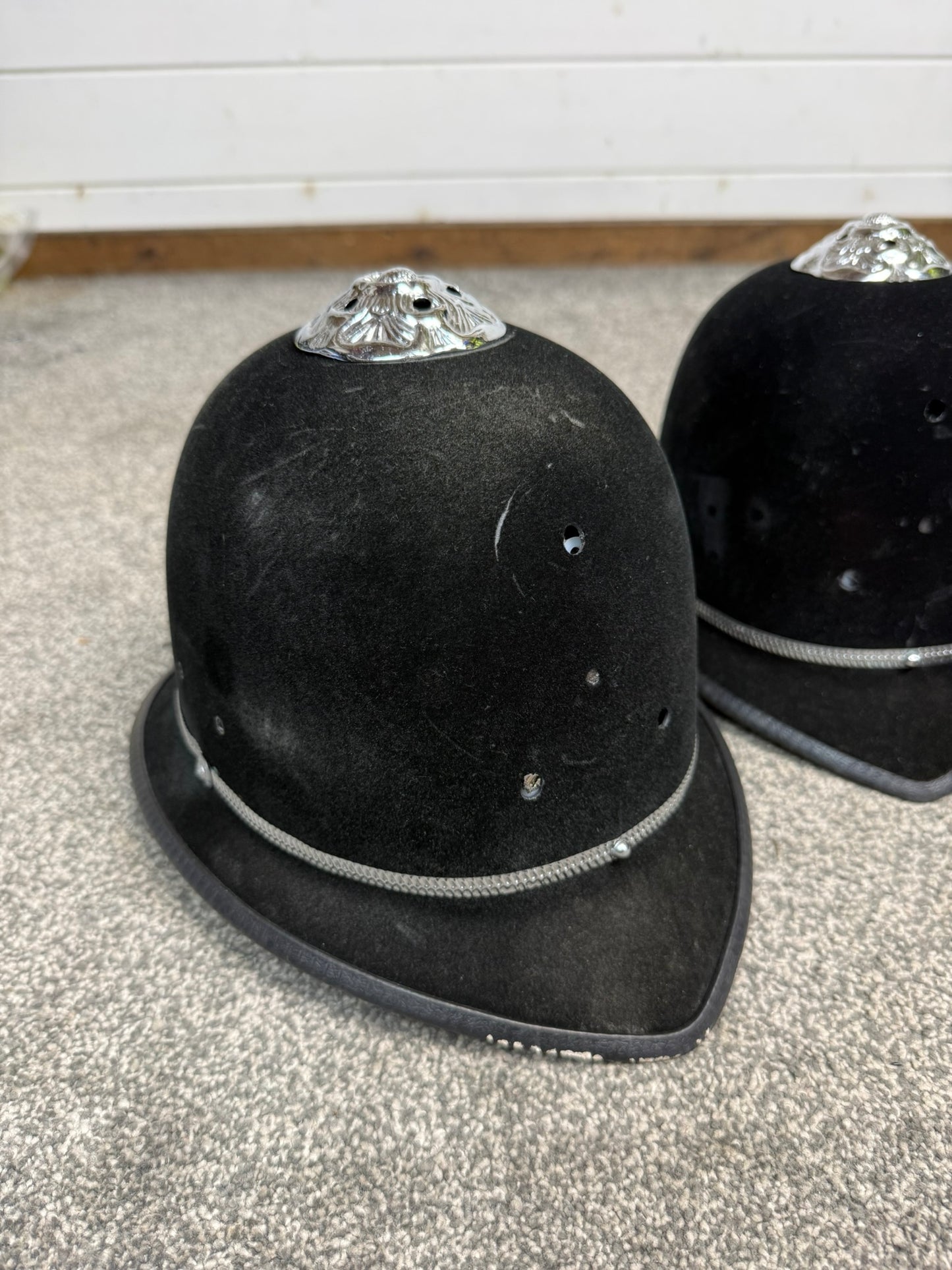 Ex Police Bobby Helmet Custodian Helmet Job Lot x4 Film Display Theatre