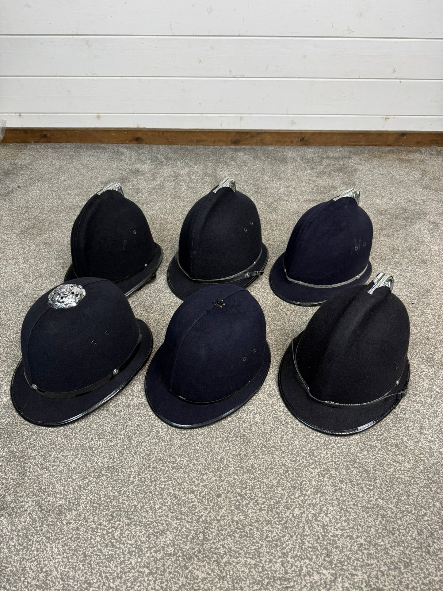 Ex Police Bobby Helmet Custodian Helmet Job Lot x6 Film Display Theatre