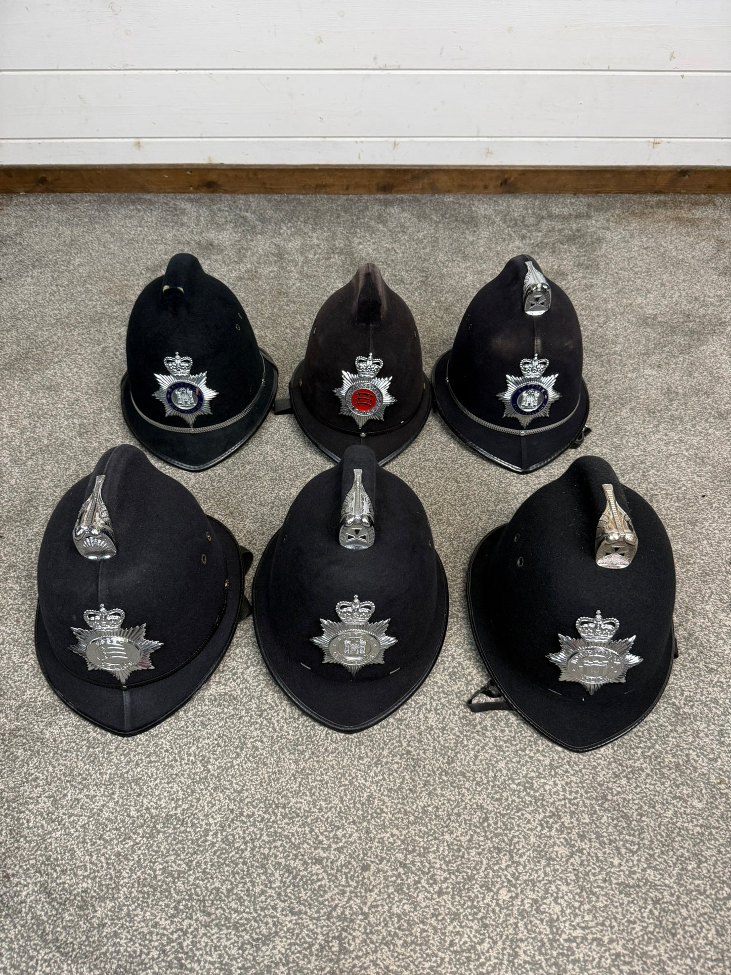 Ex Police Bobby Helmet Custodian Helmet Job Lot x6 Film Display Theatre