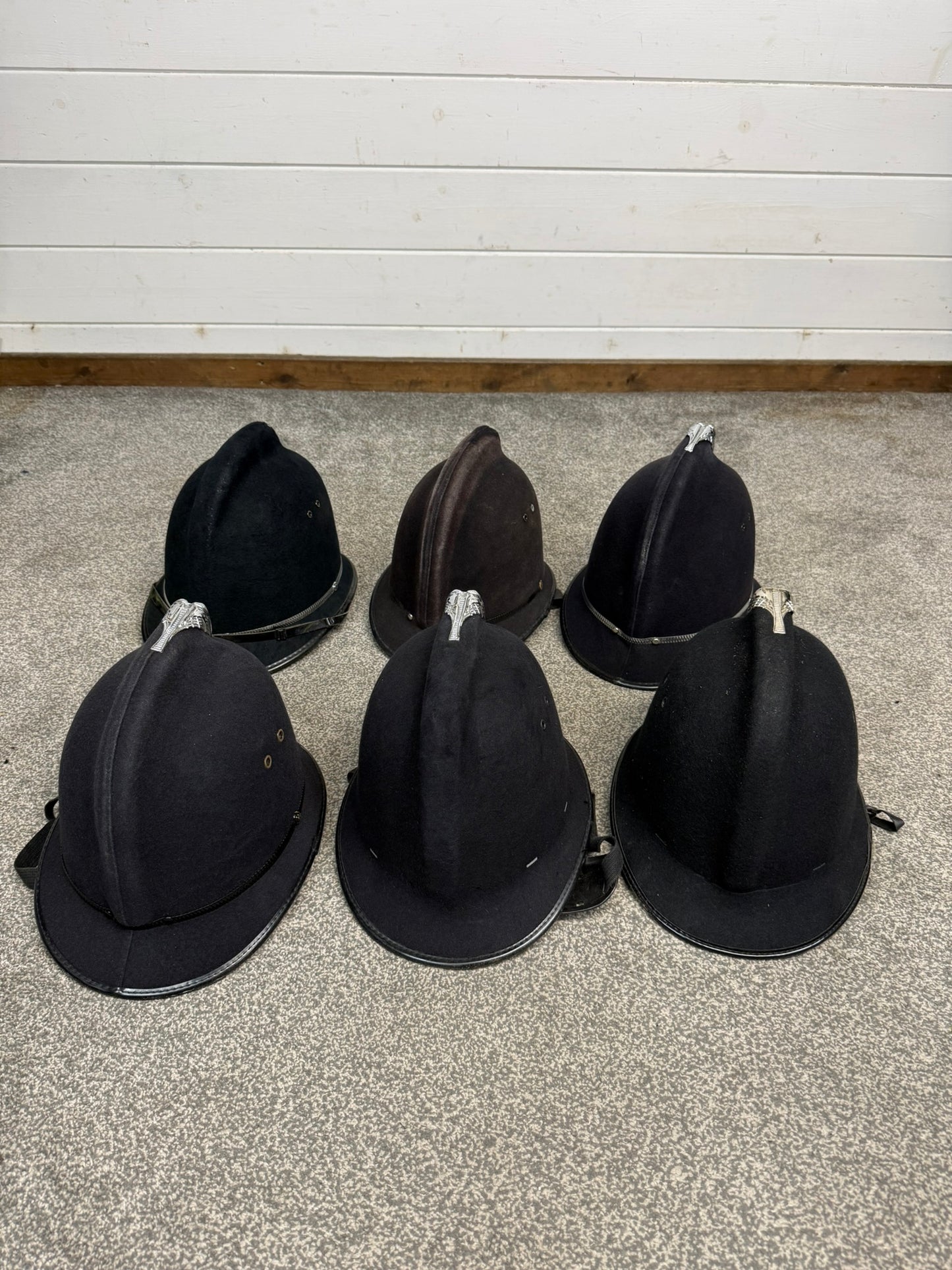 Ex Police Bobby Helmet Custodian Helmet Job Lot x6 Film Display Theatre