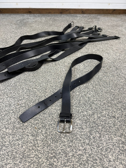 Ex Police Black Leather Belt x10 Uniform 1" Belt Airsoft Security