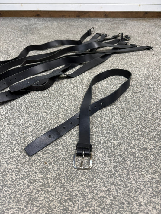 Ex Police Black Leather Belt x10 Uniform 1" Belt Airsoft Security