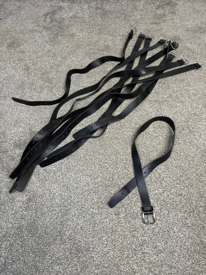 Ex Police Black Leather Belt x10 Uniform 1" Belt Airsoft Security