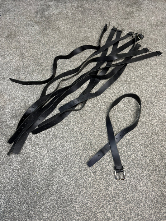 Ex Police Black Leather Belt x10 Uniform 1" Belt Airsoft Security