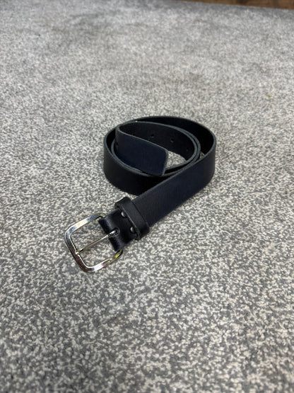 Ex Police Black Leather Uniform Trouser Belt 1" Airsoft Security