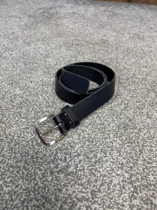 Ex Police Black Leather Uniform Trouser Belt 1" Airsoft Security