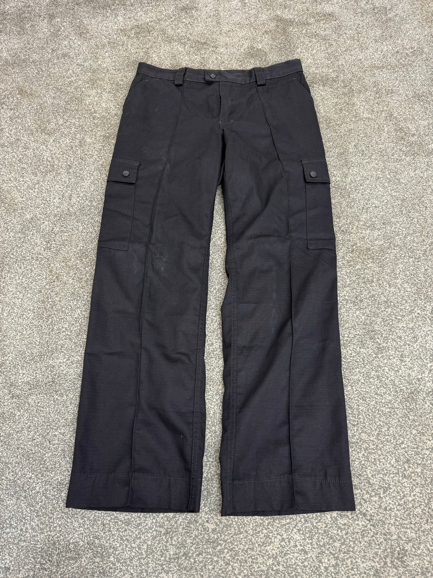 Men's Ripstop Black Cargo Trousers Ex Police Security Uniform