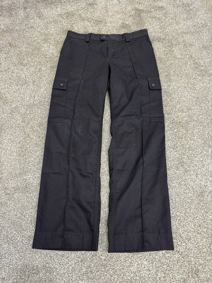 Men's Ripstop Black Cargo Trousers Ex Police Security Uniform