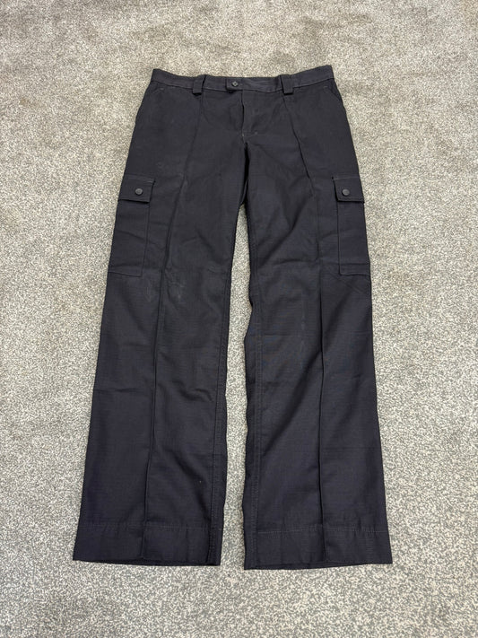 Men's Ripstop Black Cargo Trousers Ex Police Security Uniform