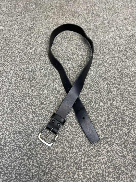 Ex Police Black Leather Uniform Trouser Belt 1" Airsoft Security