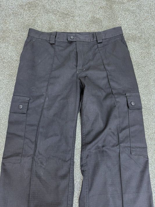 Men's Ripstop Black Cargo Trousers Ex Police Security Uniform