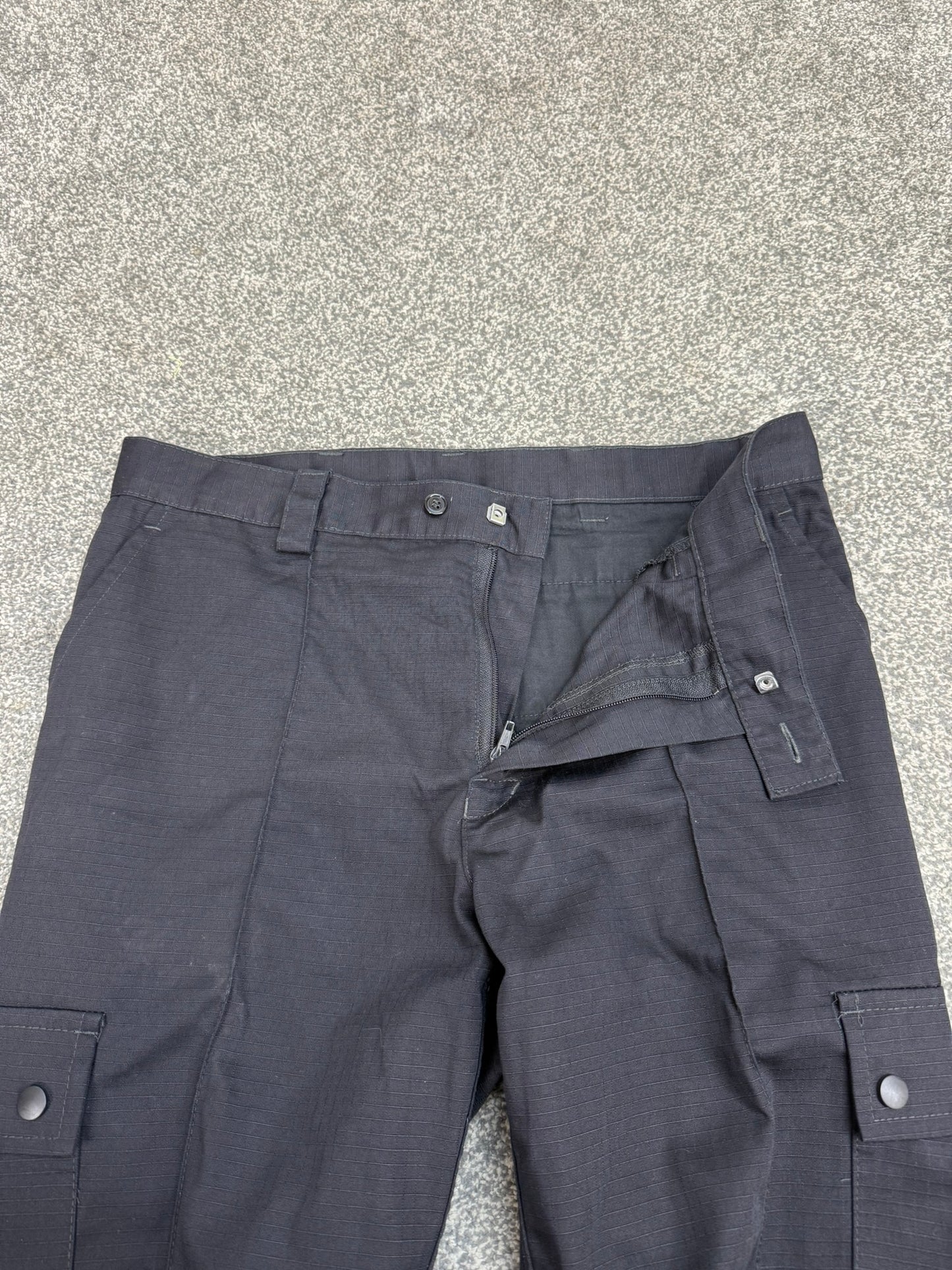 Men's Ripstop Black Cargo Trousers Ex Police Security Uniform