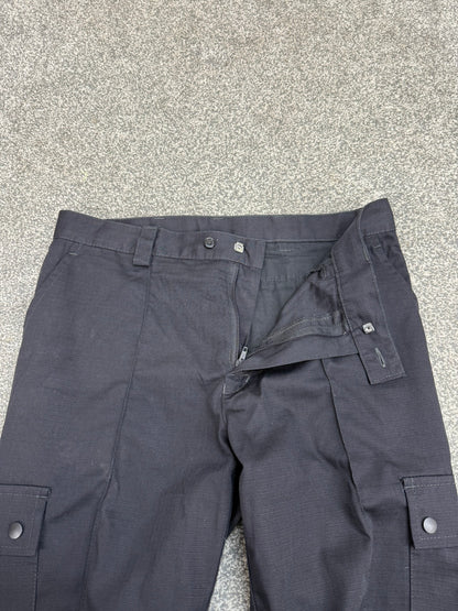Men's Ripstop Black Cargo Trousers Ex Police Security Uniform