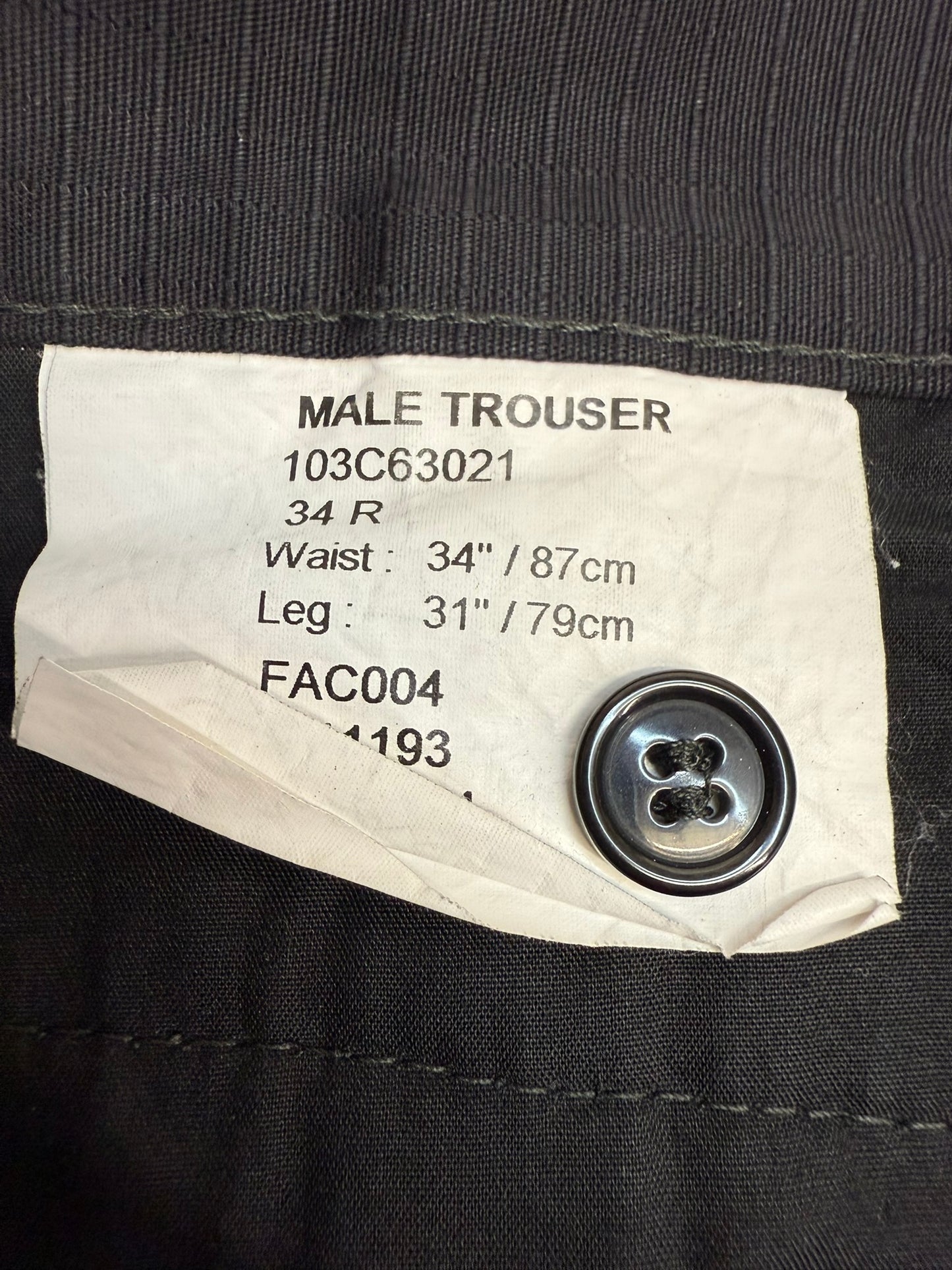 Men's Ripstop Black Cargo Trousers Ex Police Security Uniform