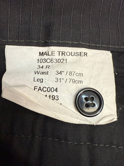 Men's Ripstop Black Cargo Trousers Ex Police Security Uniform