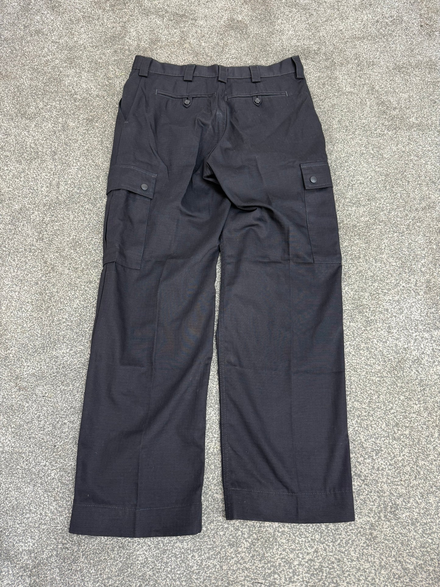 Men's Ripstop Black Cargo Trousers Ex Police Security Uniform