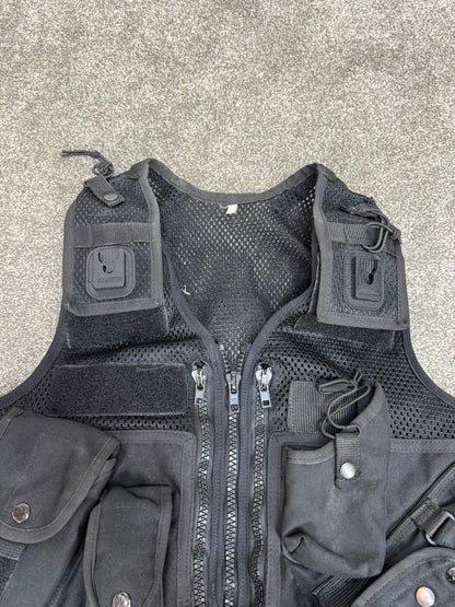 Ex Police Black Utility Tac Vest SML Equipment Vest Security Patrol Airsoft