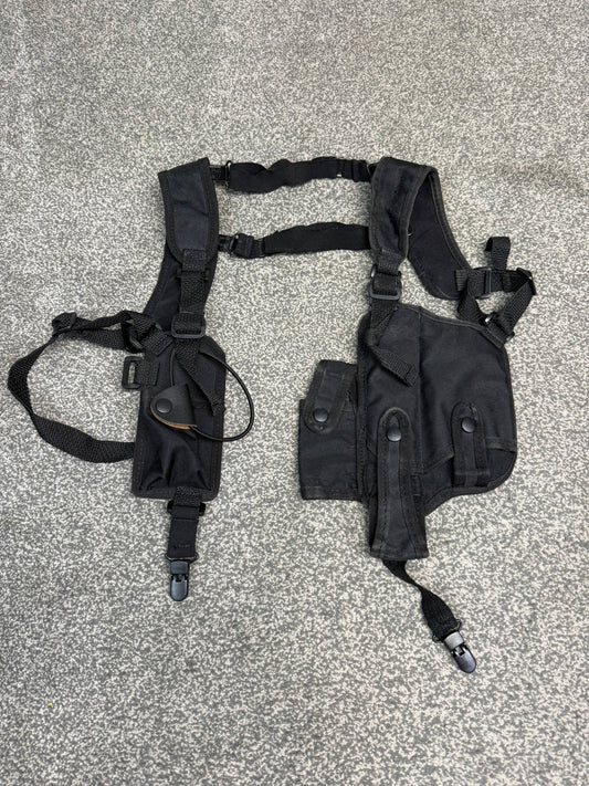 Ex Police Covert Shoulder Harness Security Close Protection Radio Cuff Baton CS Pouches