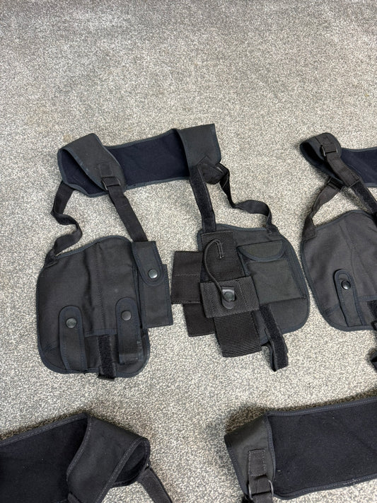 Ex Police Covert Sholuder Harness x5 Job Lot Equipment Pouches Security PI Vest