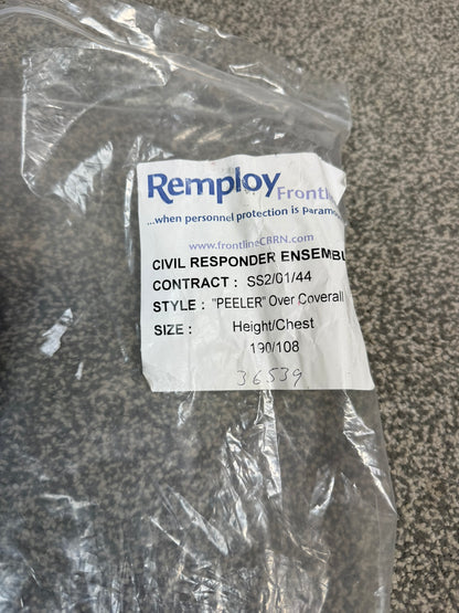 Ex Police NEW Remploy CBRN Grey Training Coverall Suit Peeler Overall Prepper