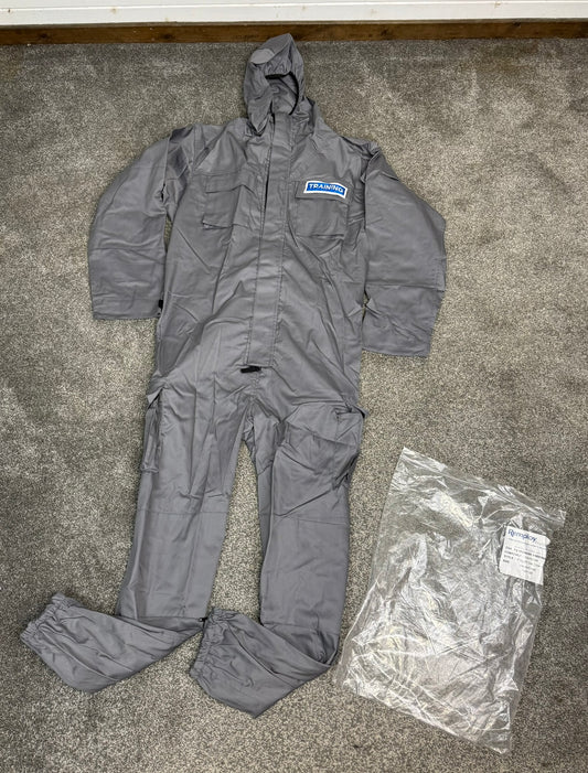 Ex Police NEW Remploy CBRN Grey Training Coverall Suit Peeler Overall Prepper