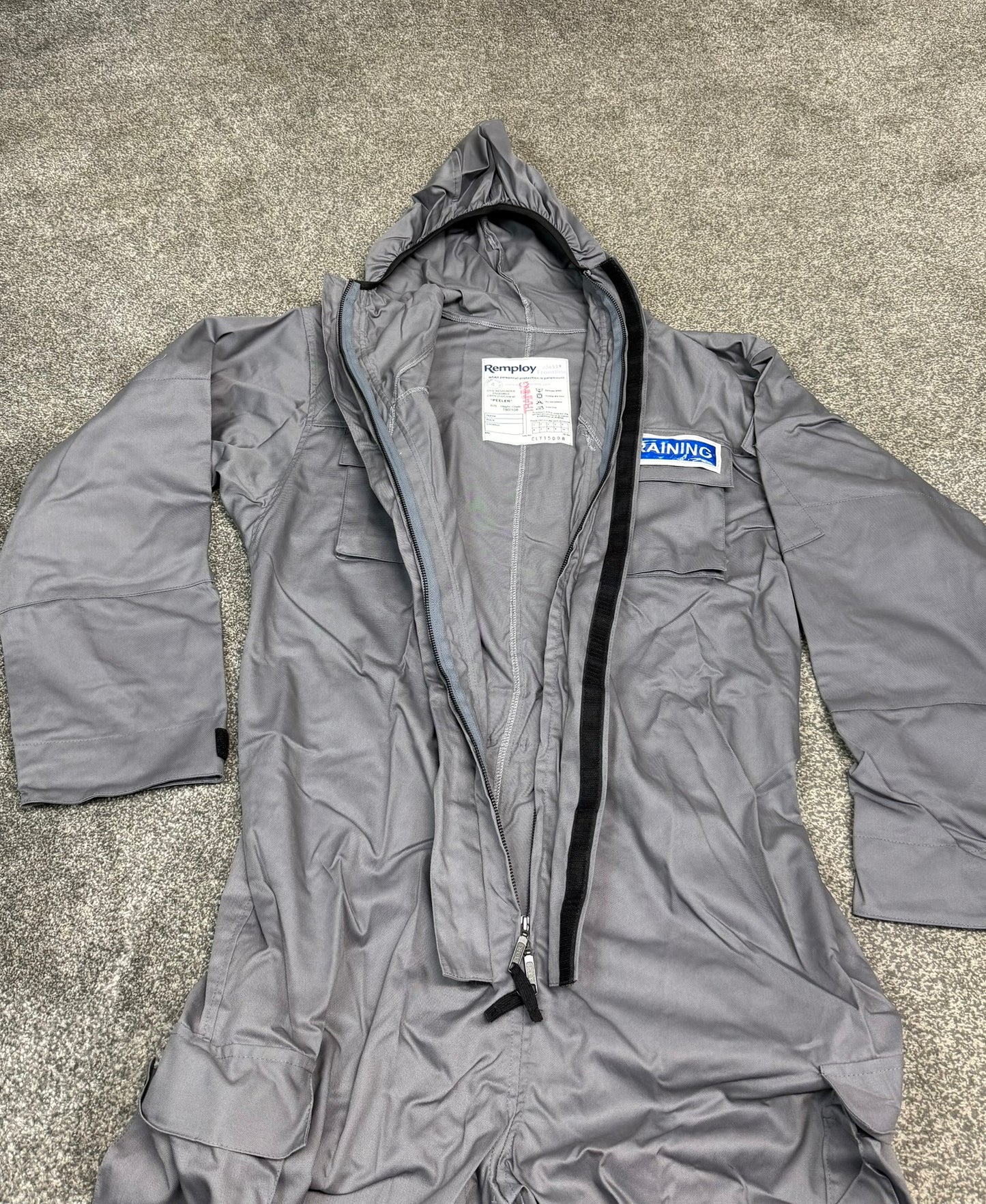 Ex Police NEW Remploy CBRN Grey Training Coverall Suit Peeler Overall Prepper