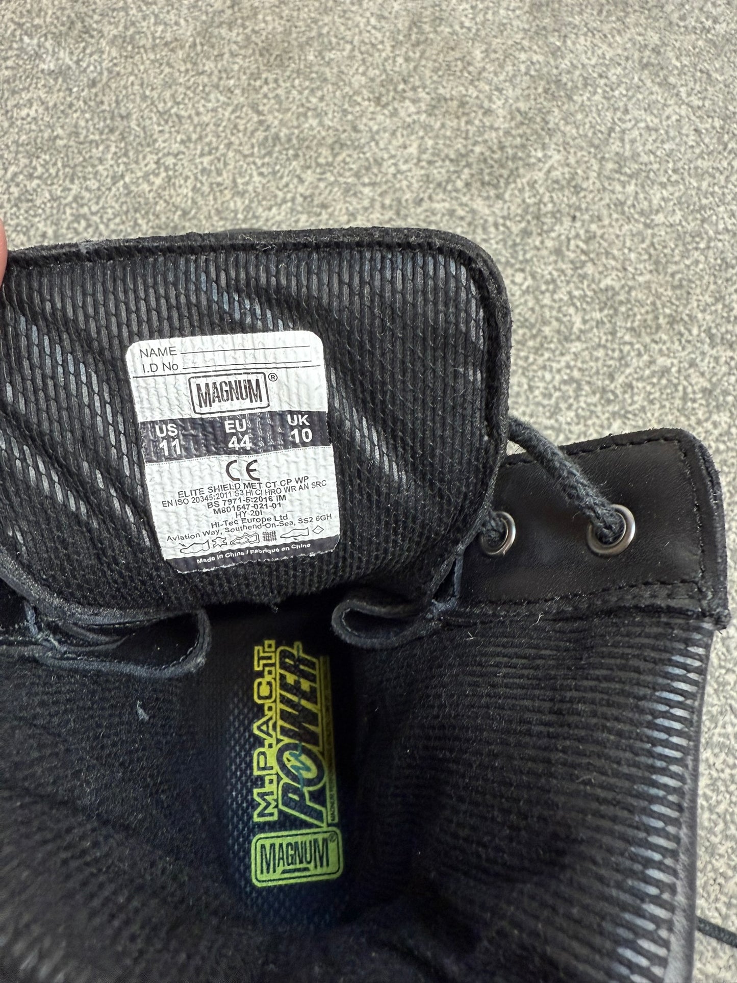 Magnum Elite Shield Met Black Leather Combat Boots UK 10 Ex Police Security Work