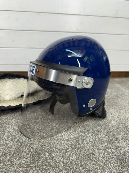MLA Defender Riot Helmet 58-59cm VGC With Fleece Bag Police Collectable Display