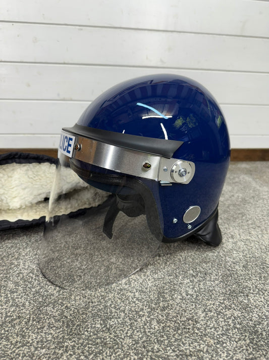 MLA Defender Riot Helmet 58-59cm VGC With Fleece Bag Police Collectable Display