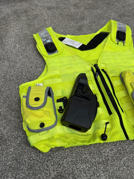 Safariland Hi-Vis MOLLE Vest With Taser X2 Holster Police Tactical Security Vest XXL