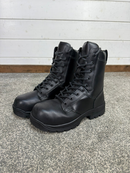 Magnum Elite Shield Met Black Leather Combat Boots UK 5 Ex Police Security Work