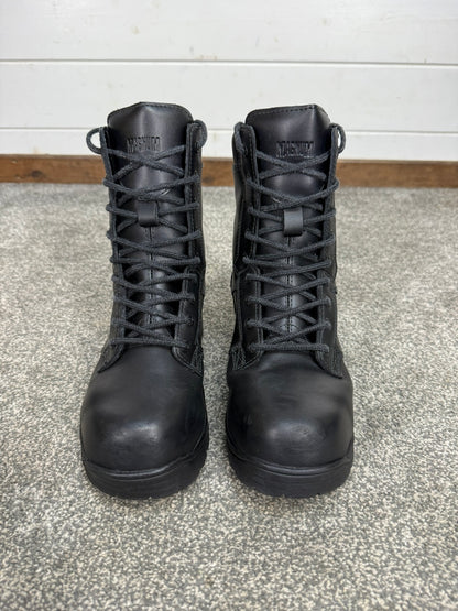 Magnum Elite Shield Met Black Leather Combat Boots UK 5 Ex Police Security Work