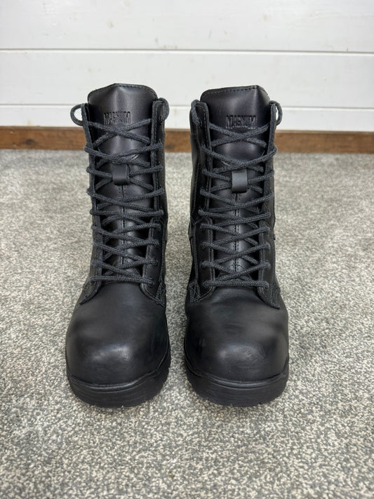 Magnum Elite Shield Met Black Leather Combat Boots UK 5 Ex Police Security Work
