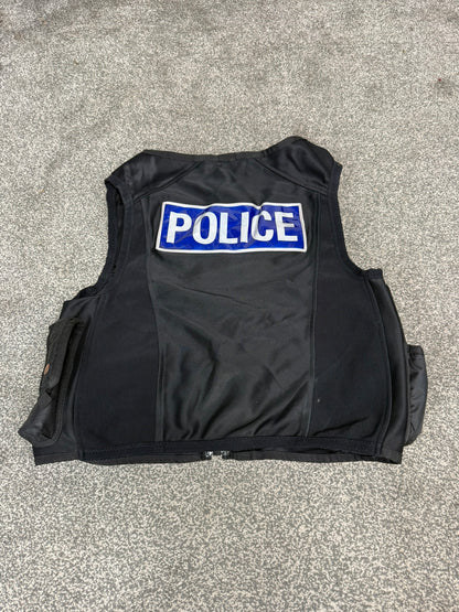Ex Police Black Tactical Utility Firearms Taser Vest BADGED - MEDIUM
