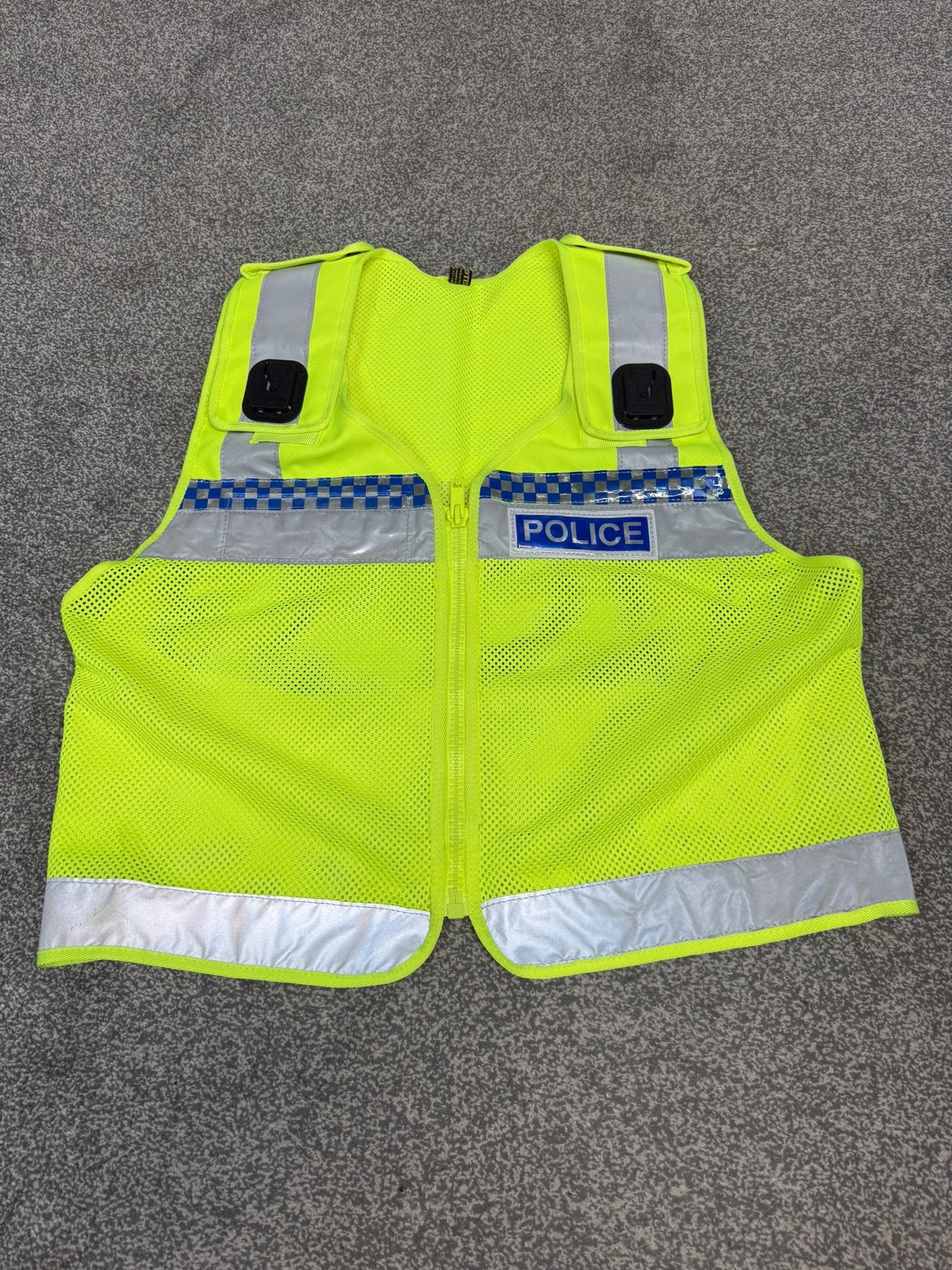 Ex Police Protec Mesh Vest Badged LARGE - Collector Display Film / TV Uniform